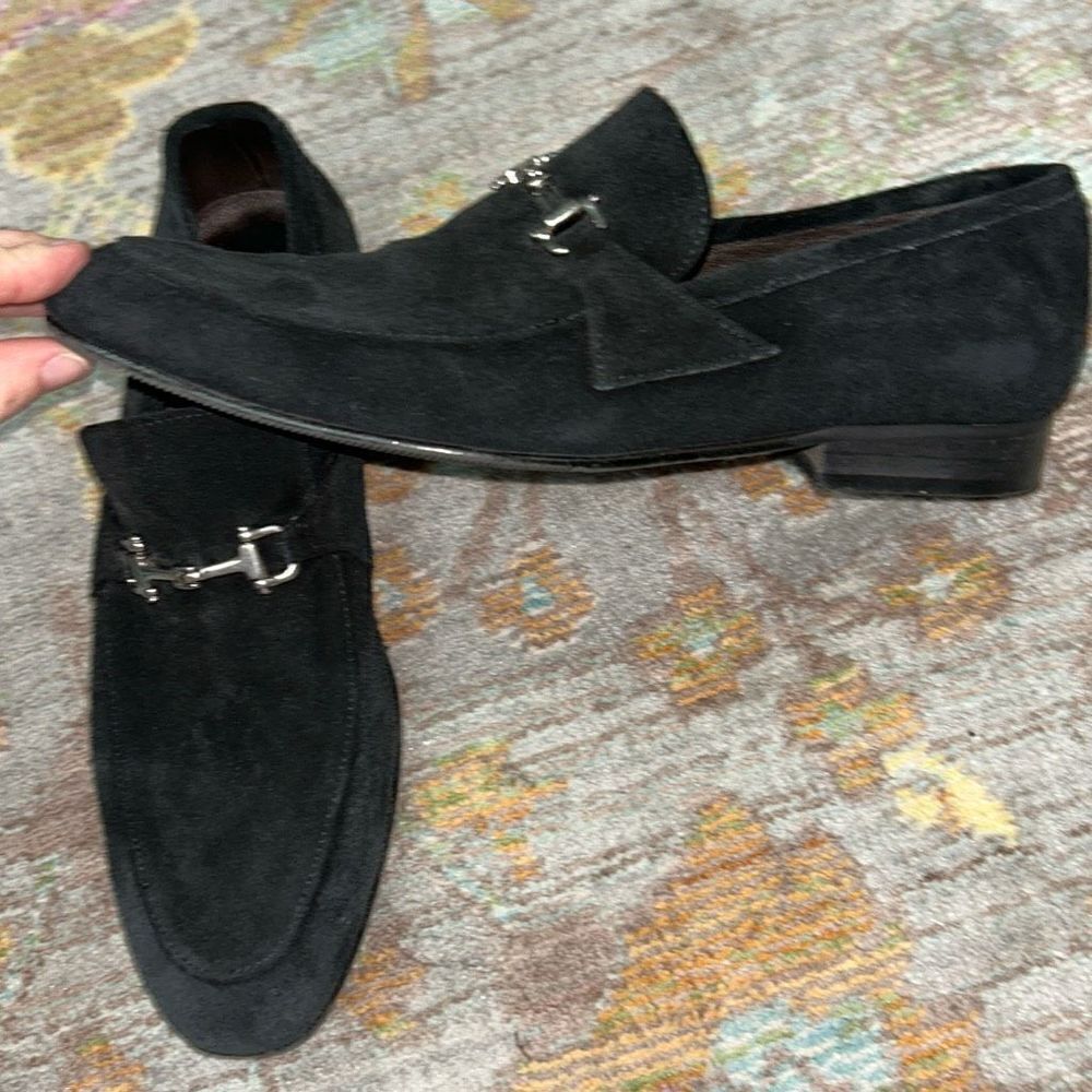 Atlanta suede black loafers men’s sz 37 designer made in Portugal - Picture 3 of 5